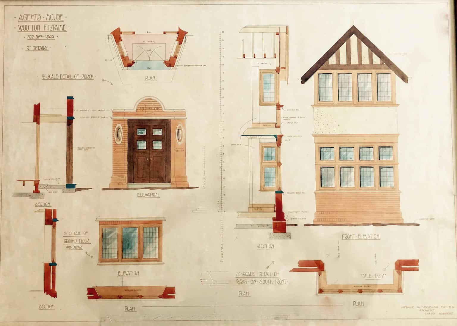 Architect's plans of Rushay from 1906
